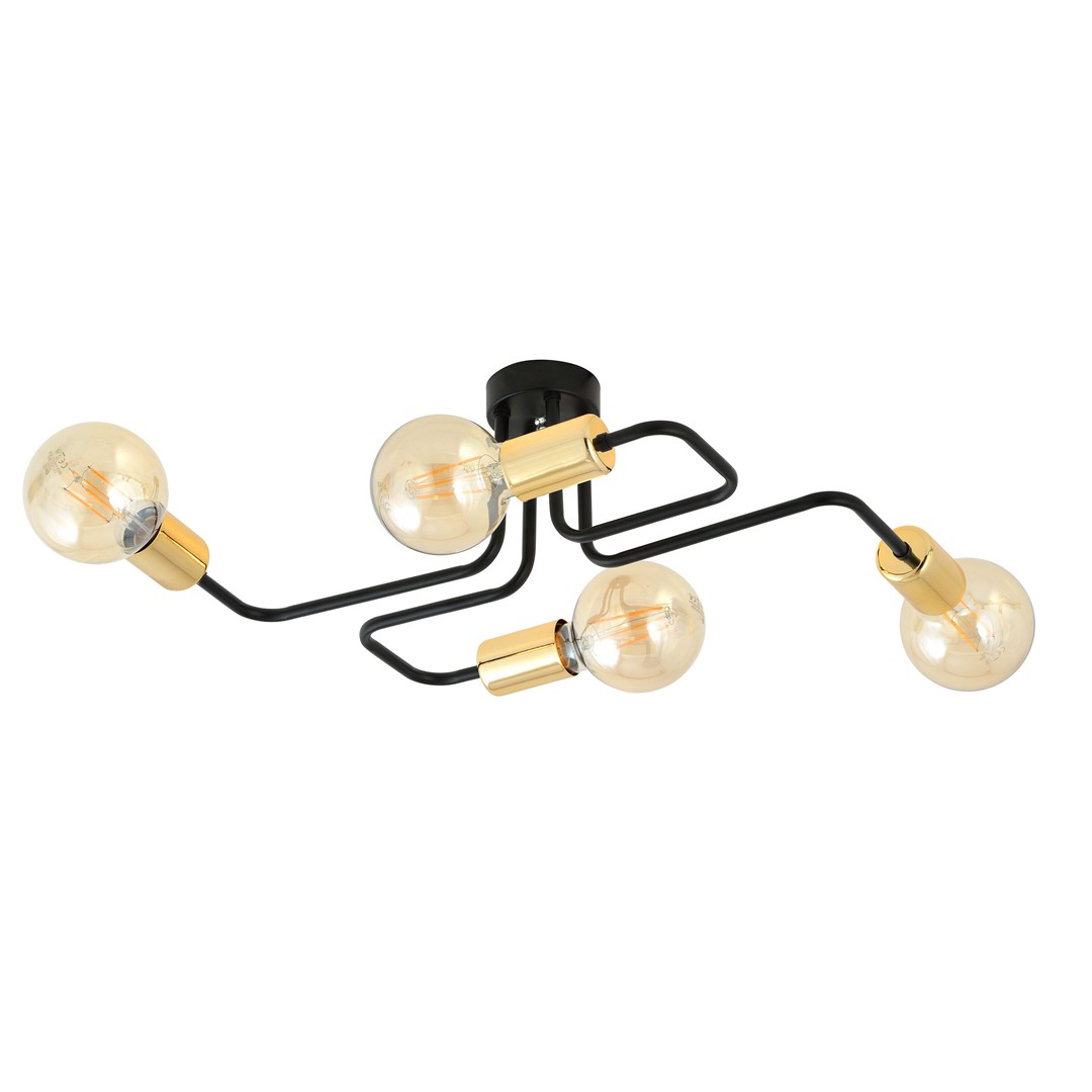 Emibig Stropna svjetiljka VEKEN 230V 15W MAX LED E27 Čelik Crna/ Zlatna