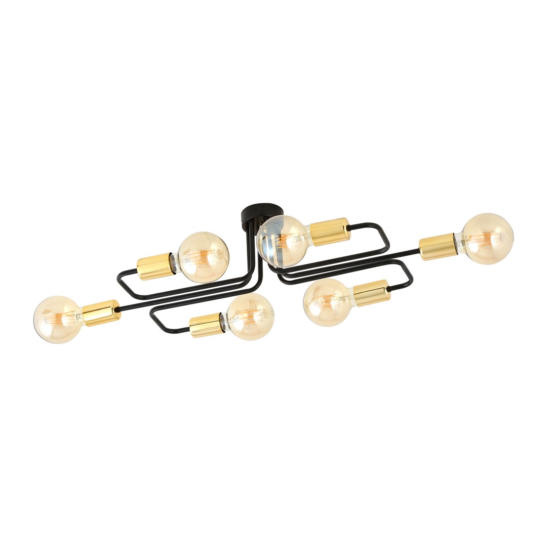 Emibig Stropna svjetiljka VEKEN 230V 15W MAX LED E27 Čelik Crna/ Zlatna