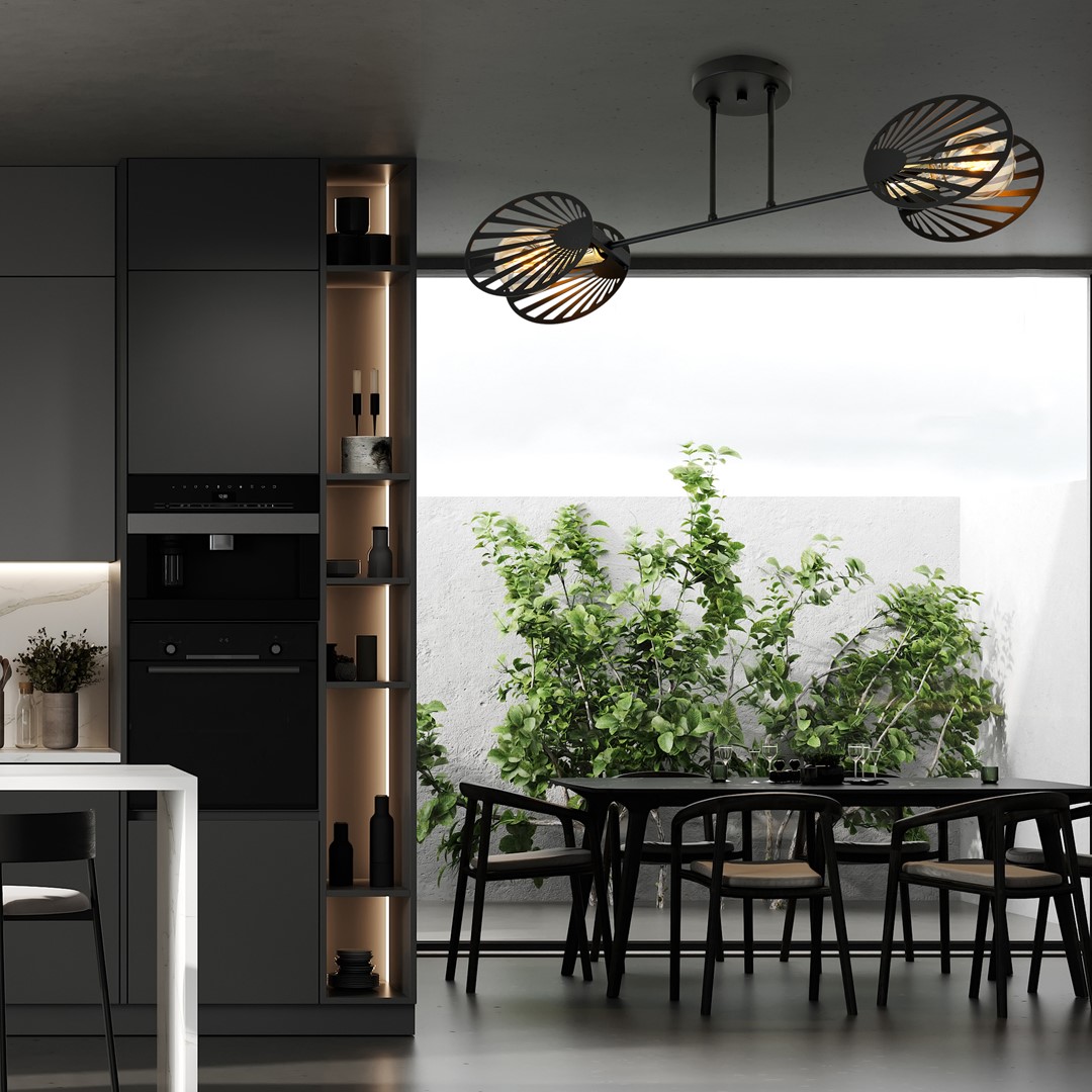 Emibig Stropna svjetiljka TALIA 230V 15W MAX LED E27 Čelik Crna