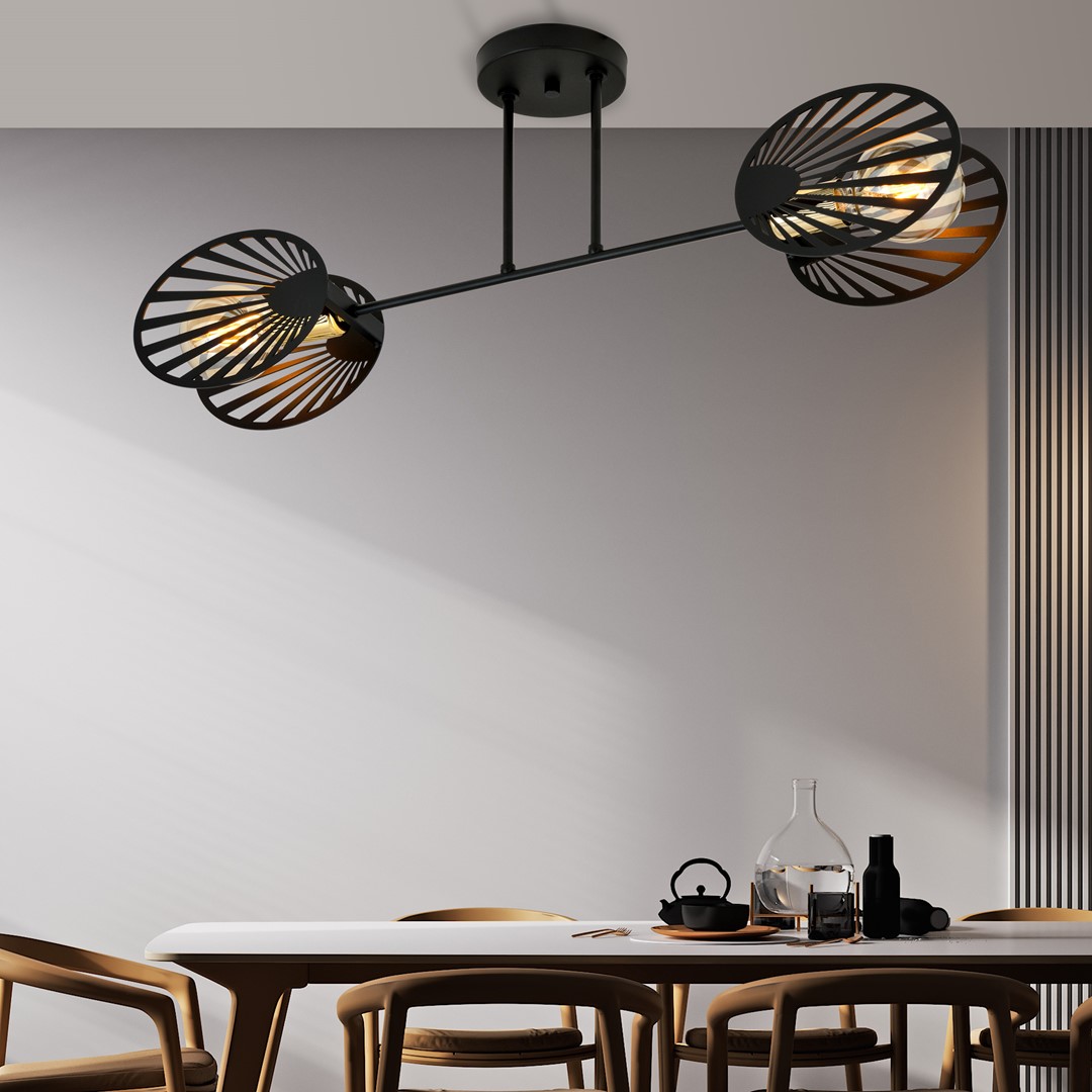 Emibig Stropna svjetiljka TALIA 230V 15W MAX LED E27 Čelik Crna