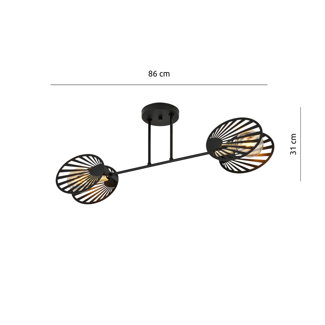 Emibig Stropna svjetiljka TALIA 230V 15W MAX LED E27 Čelik Crna