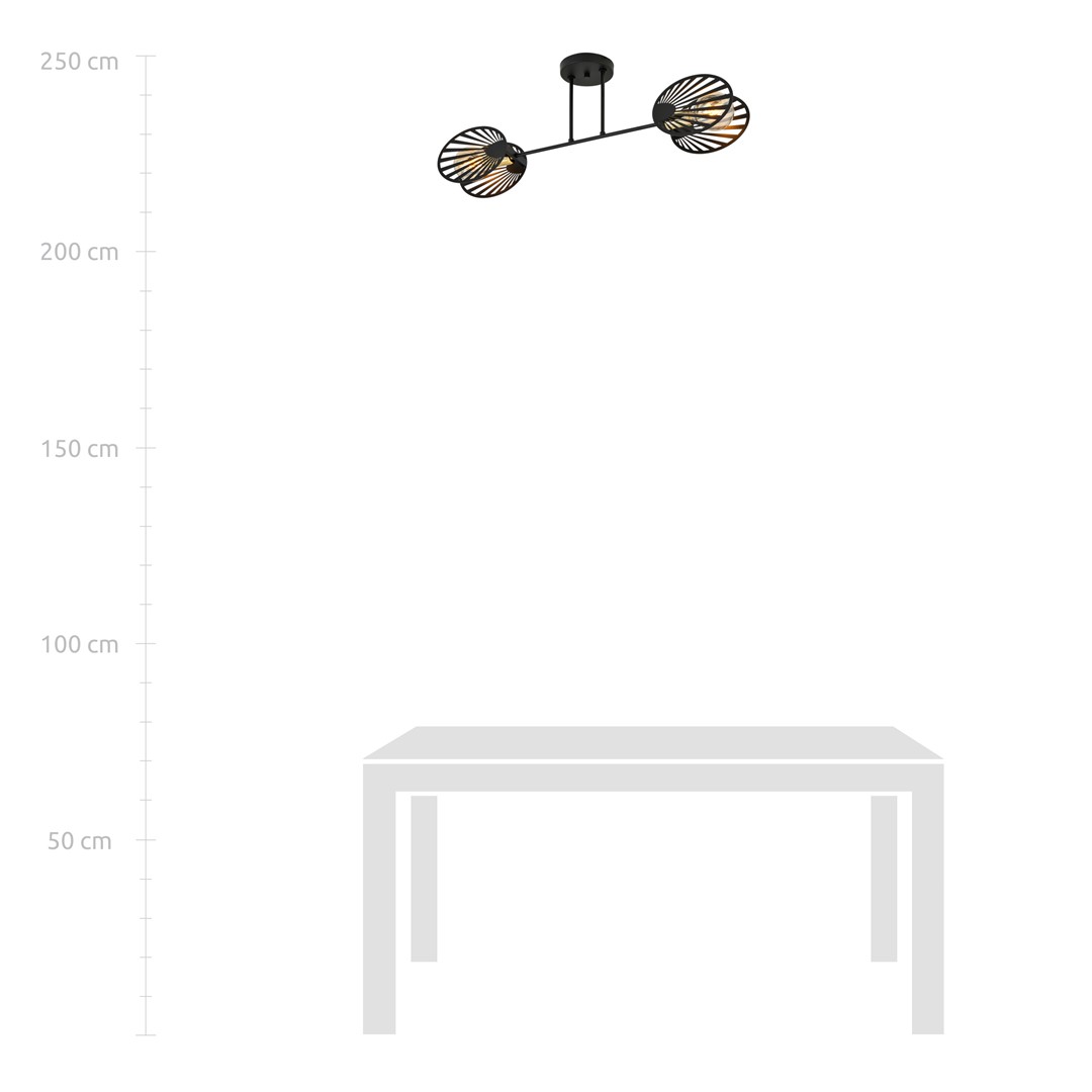 Emibig Stropna svjetiljka TALIA 230V 15W MAX LED E27 Čelik Crna