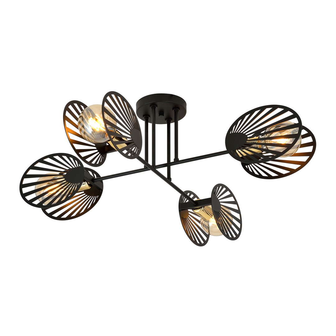 Emibig Stropna svjetiljka TALIA 230V 15W MAX LED E27 Čelik Crna