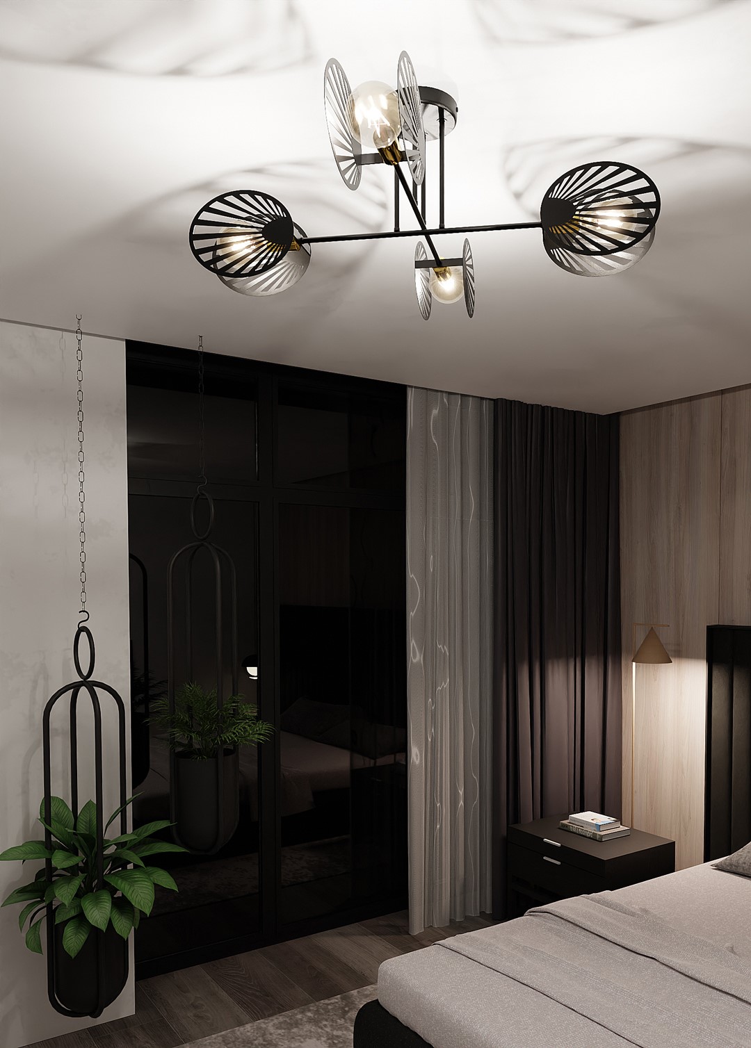 Emibig Stropna svjetiljka TALIA 230V 15W MAX LED E27 Čelik Crna