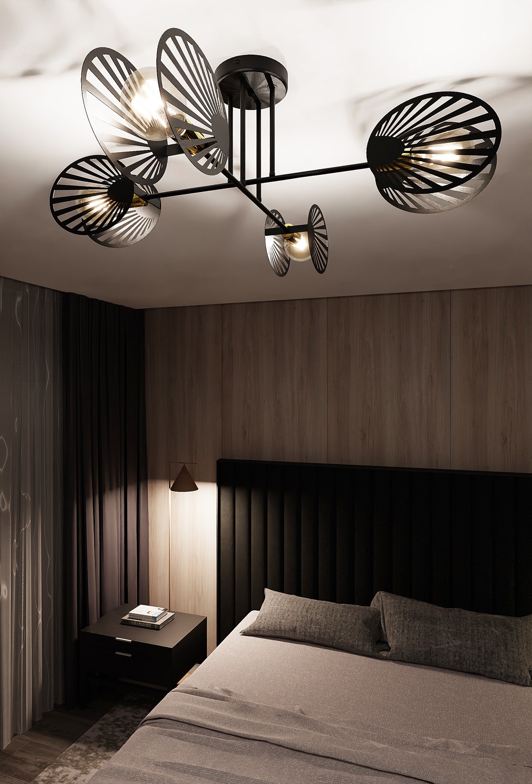 Emibig Stropna svjetiljka TALIA 230V 15W MAX LED E27 Čelik Crna