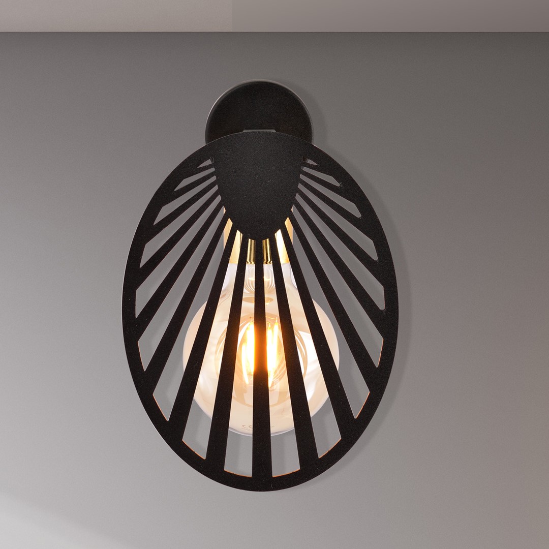 Emibig Zidna lampa TALIA 230V 15W MAX LED E27 Čelik Crna