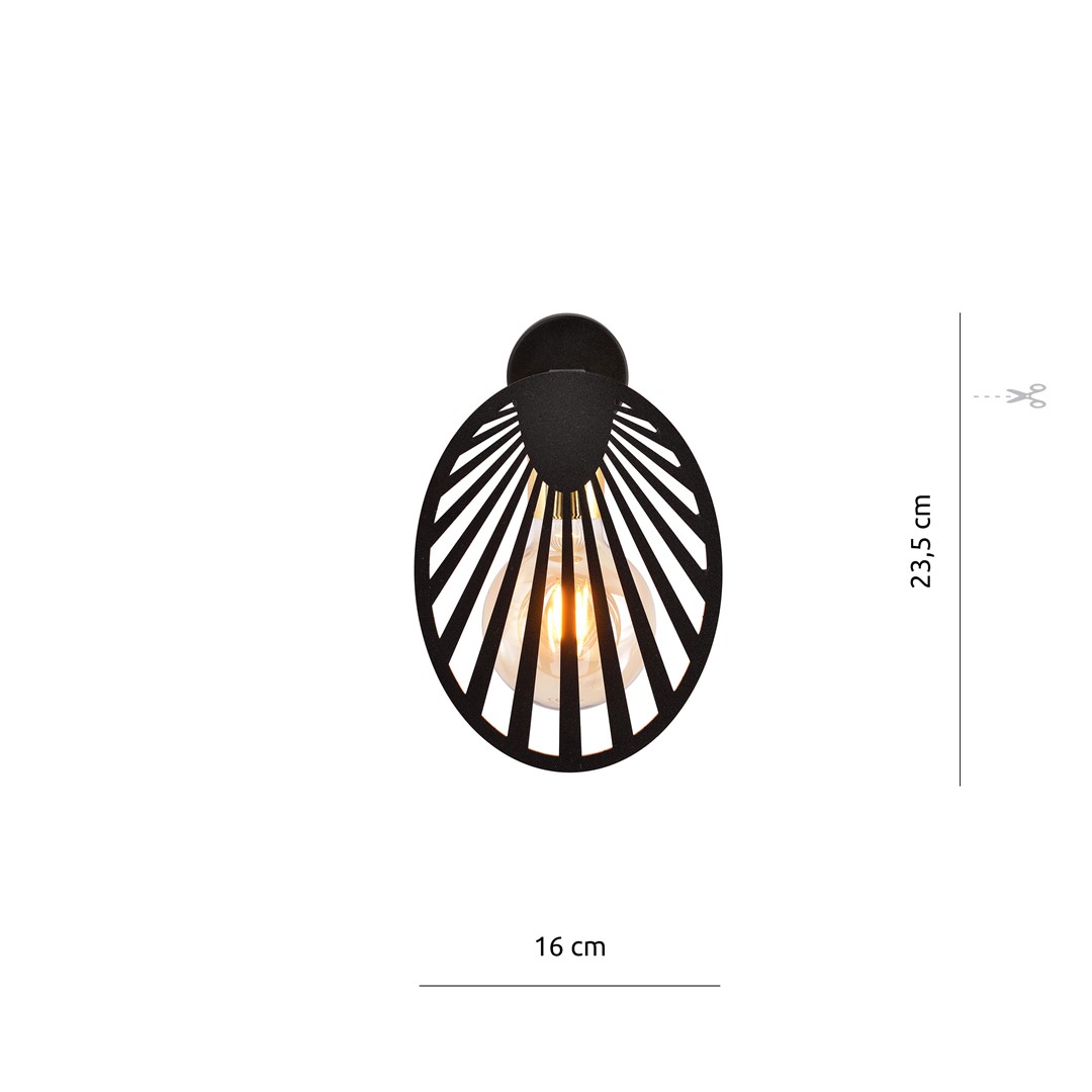 Emibig Zidna lampa TALIA 230V 15W MAX LED E27 Čelik Crna