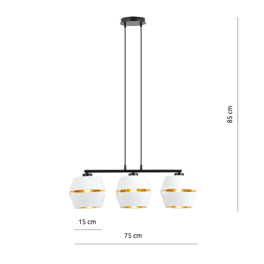 Emibig Visilica PIANO 230V 15W MAX LED E27 Čelik/ Tkanina Crna