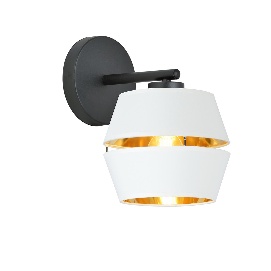 Emibig Zidna lampa PIANO 230V 15W MAX LED E27 Čelik/ Tkanina Crna