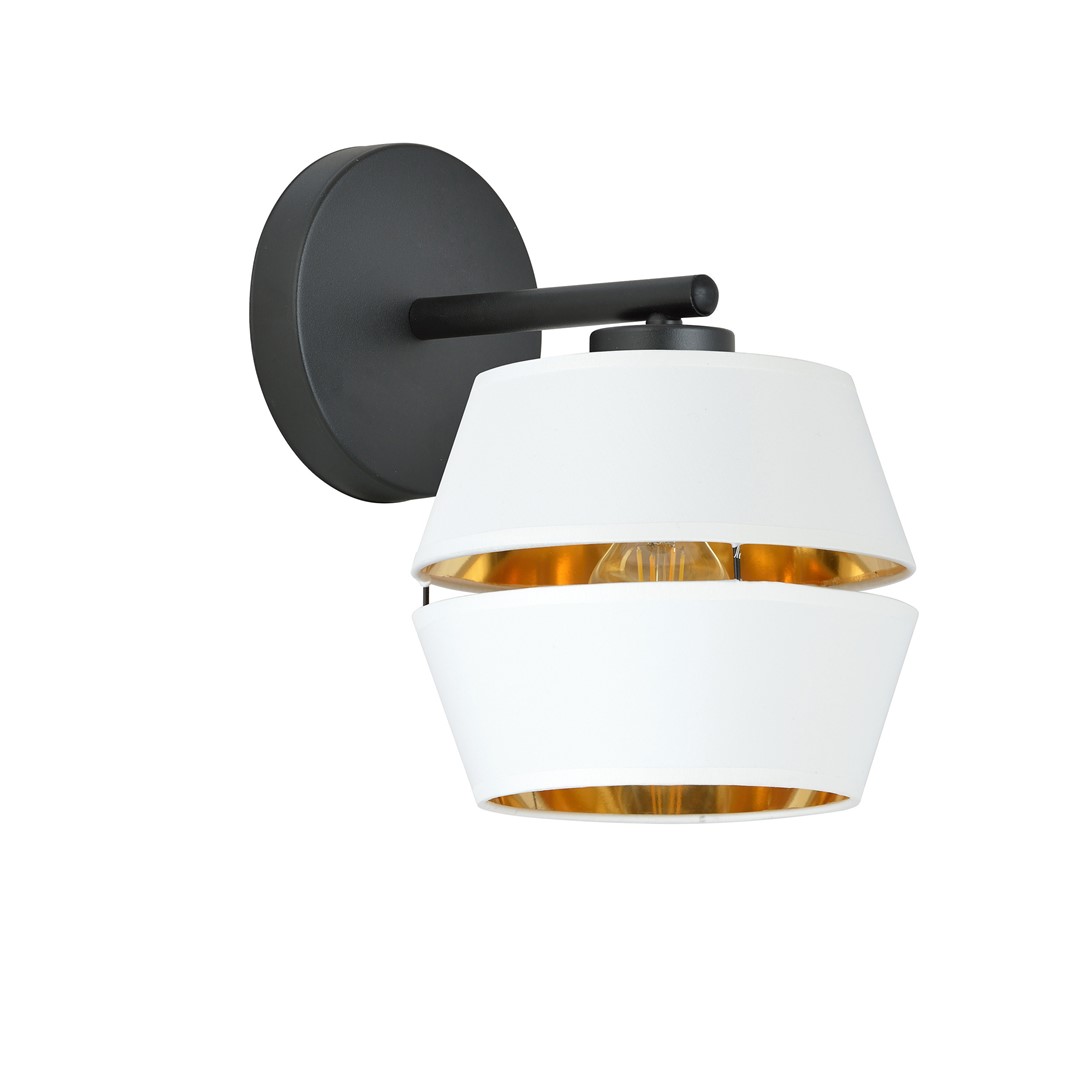 Emibig Zidna lampa PIANO 230V 15W MAX LED E27 Čelik/ Tkanina Crna