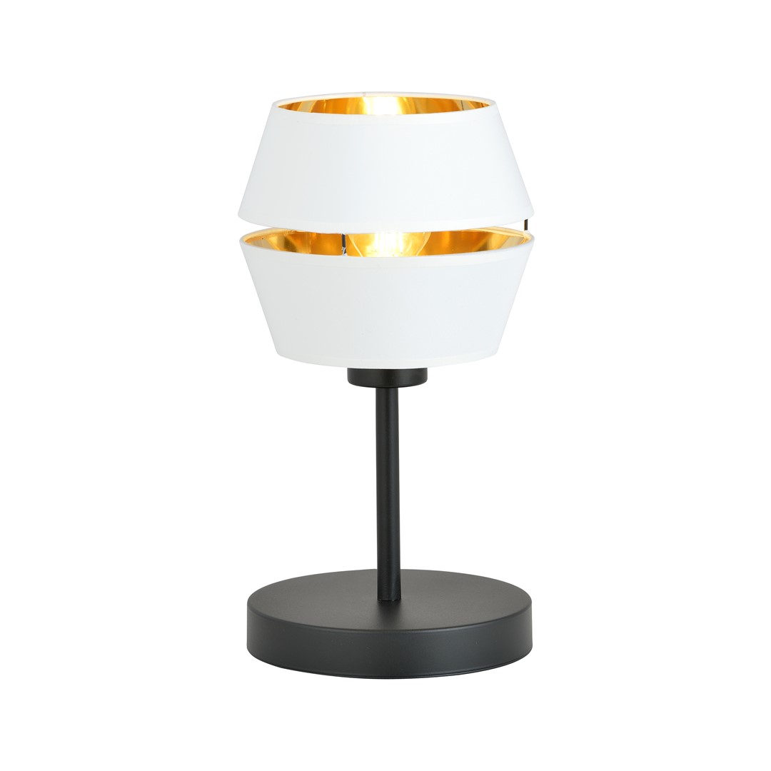 Emibig Stolna lampa PIANO 230V 15W MAX LED E27 Čelik/ Tkanina Crna