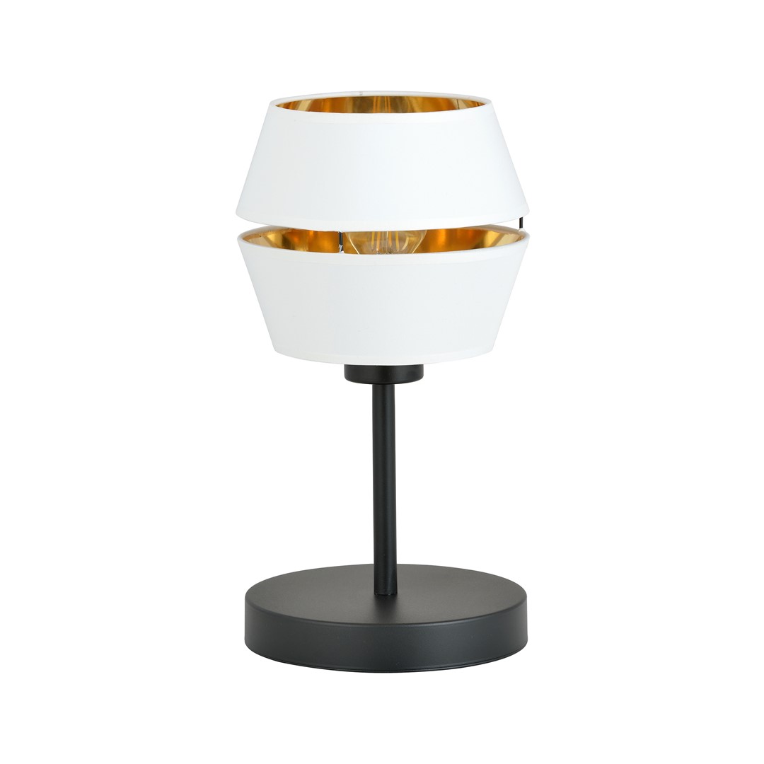 Emibig Stolna lampa PIANO 230V 15W MAX LED E27 Čelik/ Tkanina Crna