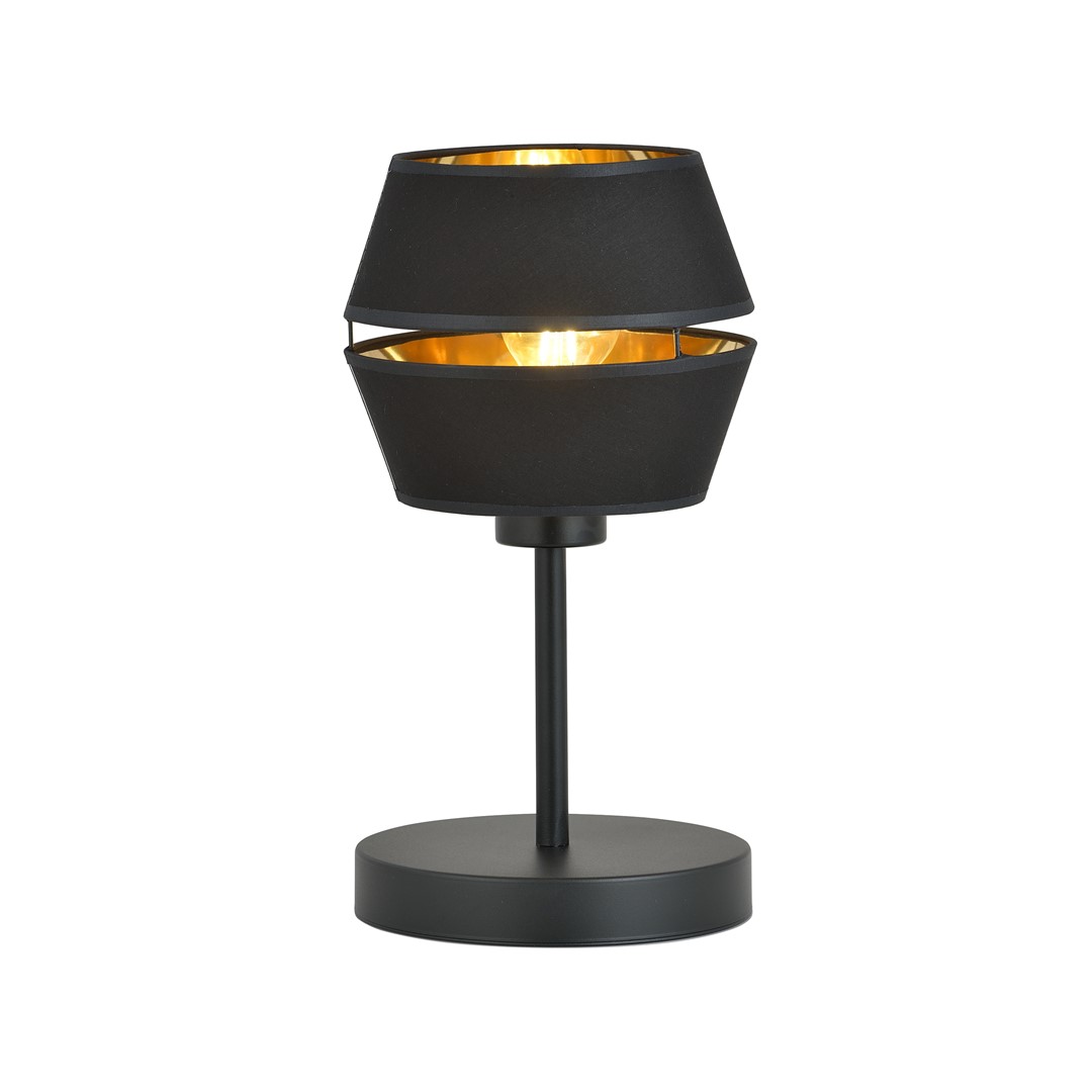 Emibig Stolna lampa PIANO 230V 15W MAX LED E27 Čelik/ Tkanina Crna