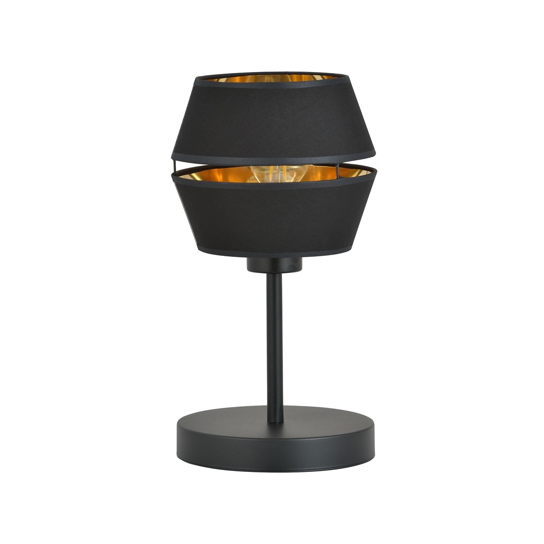 Emibig Stolna lampa PIANO 230V 15W MAX LED E27 Čelik/ Tkanina Crna