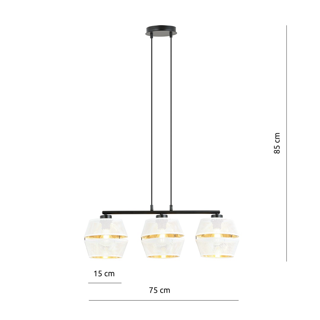 Emibig Visilica MALIA 230V 15W MAX LED E27 Čelik/ Tkanina Crna