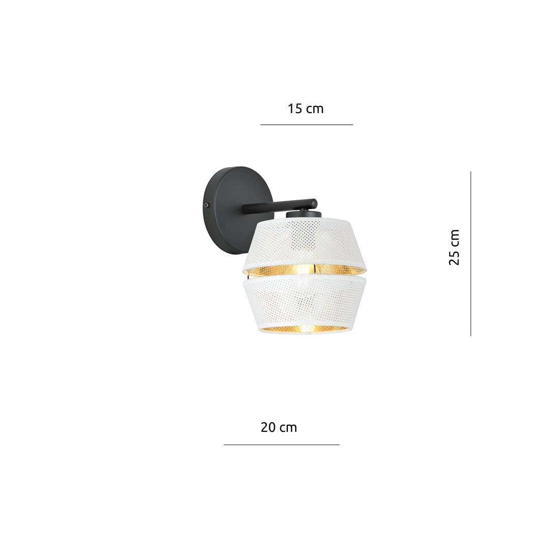 Emibig Zidna lampa MALIA 230V 15W MAX LED E27 Čelik/ Tkanina Crna