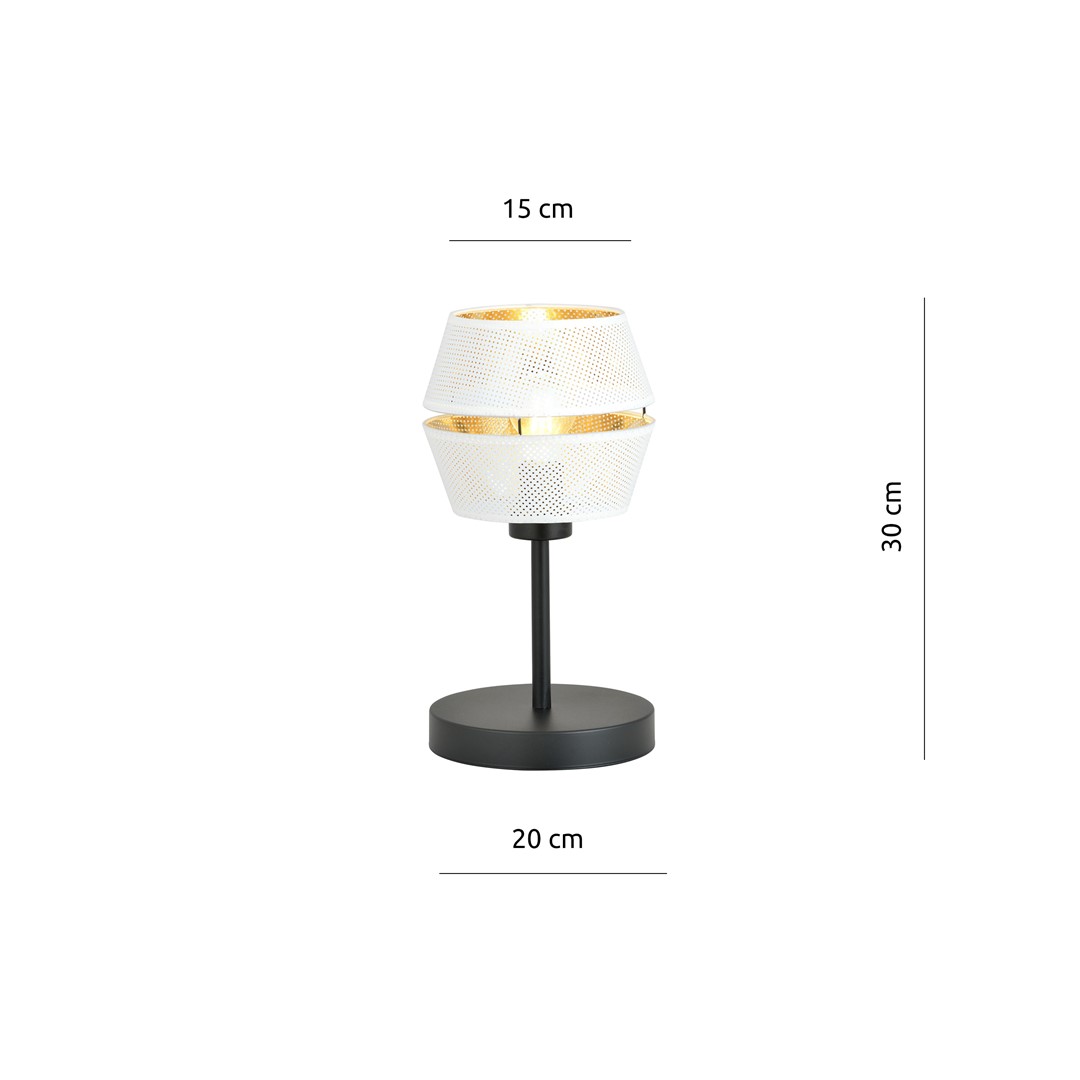 Emibig Stolna lampa MALIA 230V 15W MAX LED E27 Čelik/ Tkanina Crna