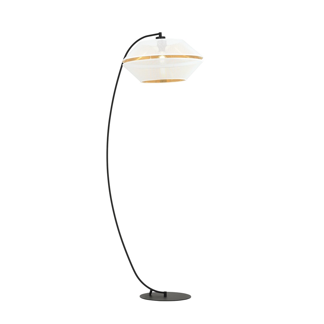 Emibig Podna lampa MALIA 230V 15W MAX LED E27 Čelik/ Tkanina Crna