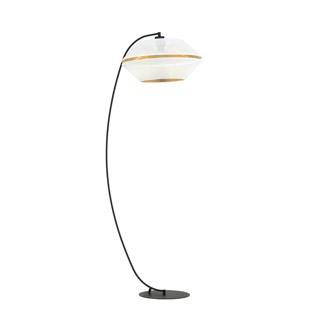 Emibig Podna lampa MALIA 230V 15W MAX LED E27 Čelik/ Tkanina Crna