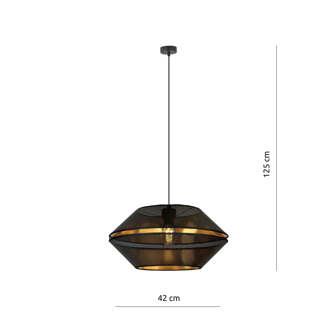 Emibig Visilica MALIA 230V 15W MAX LED E27 Čelik/ Tkanina Crna