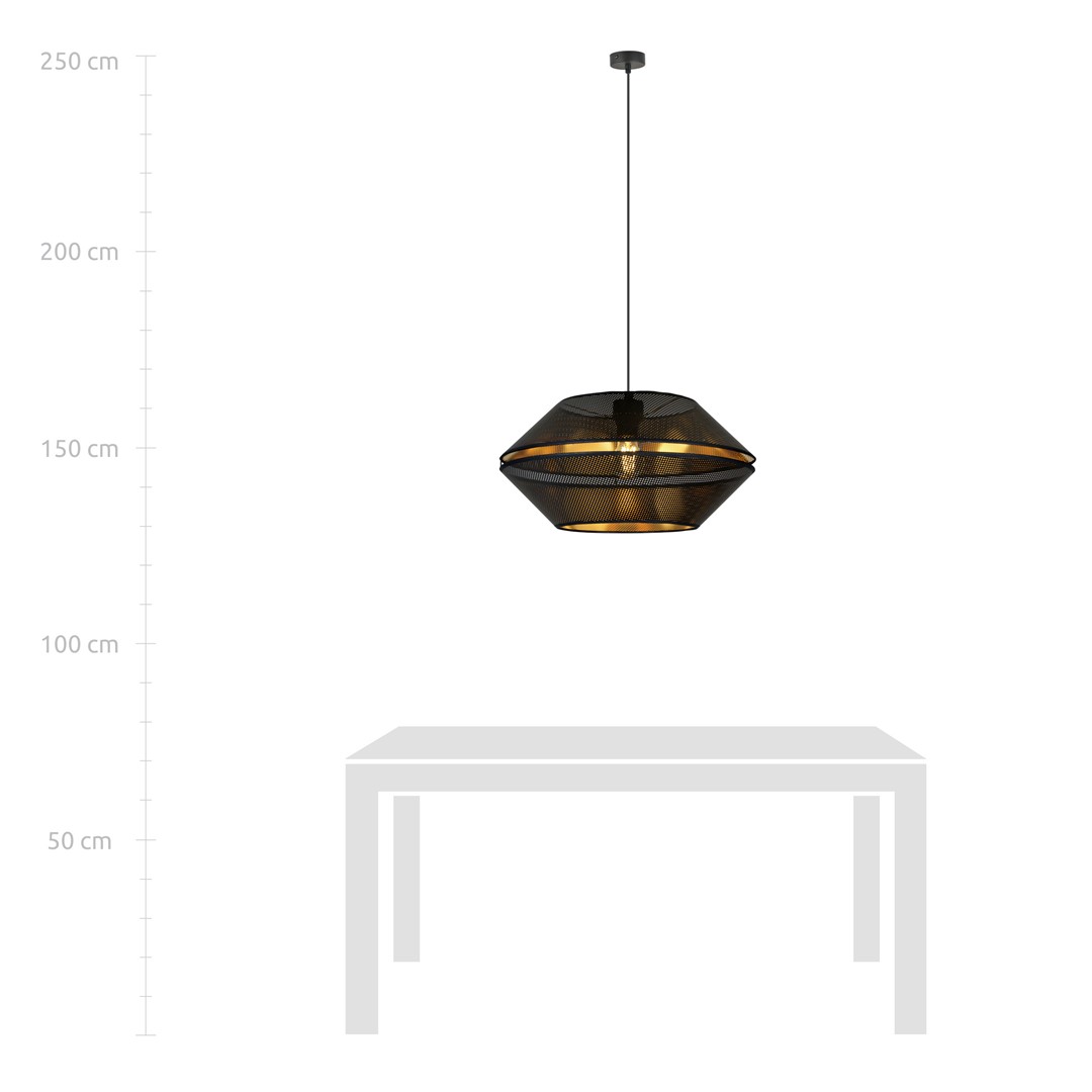 Emibig Visilica MALIA 230V 15W MAX LED E27 Čelik/ Tkanina Crna