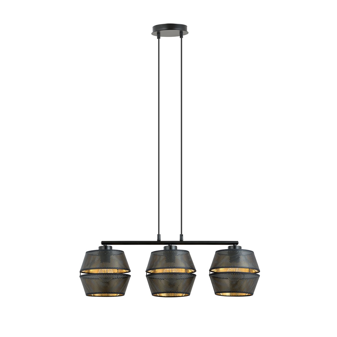 Emibig Visilica MALIA 230V 15W MAX LED E27 Čelik/ Tkanina Crna