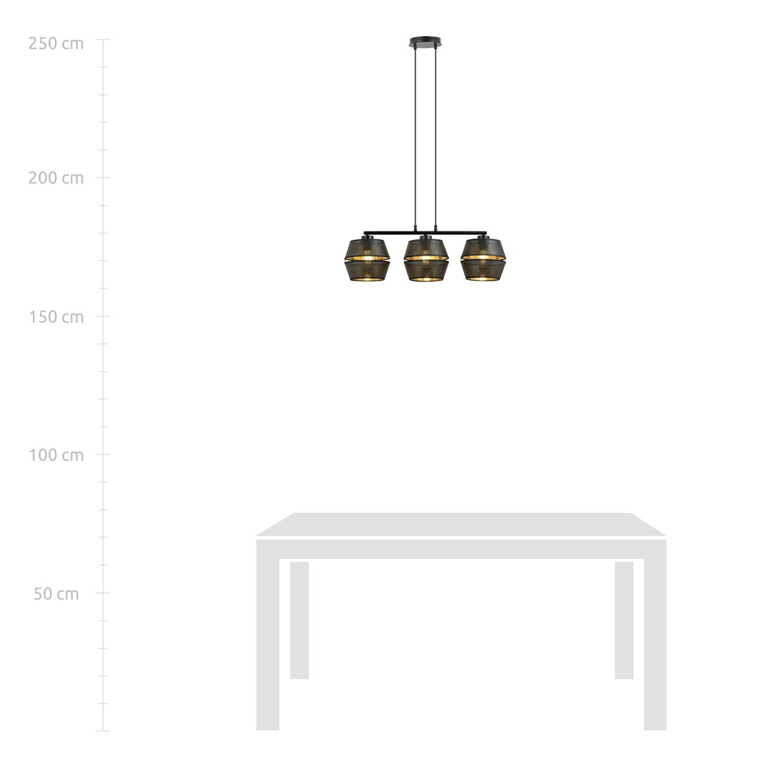 Emibig Visilica MALIA 230V 15W MAX LED E27 Čelik/ Tkanina Crna
