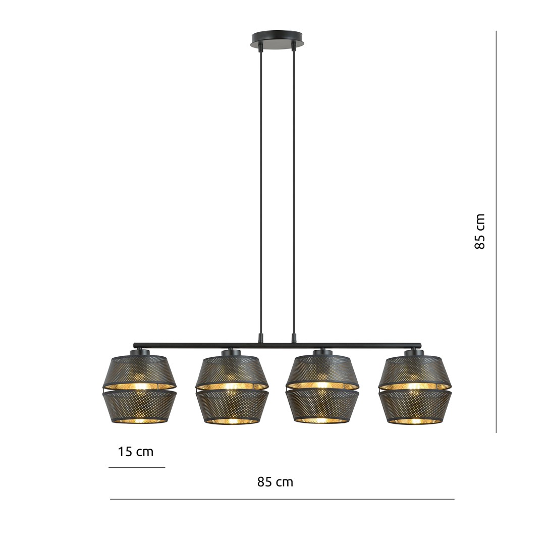 Emibig Visilica MALIA 230V 15W MAX LED E27 Čelik/ Tkanina Crna