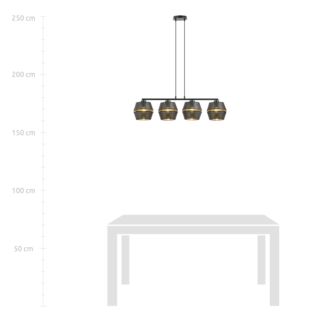 Emibig Visilica MALIA 230V 15W MAX LED E27 Čelik/ Tkanina Crna