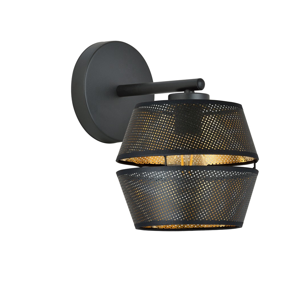 Emibig Zidna lampa MALIA 230V 15W MAX LED E27 Čelik/ Tkanina Crna