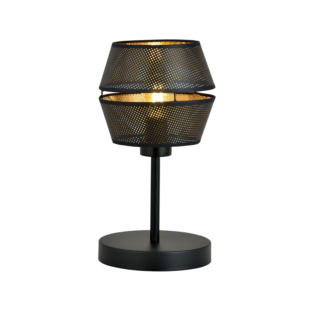 Emibig Stolna lampa MALIA 230V 15W MAX LED E27 Čelik/ Tkanina Crna
