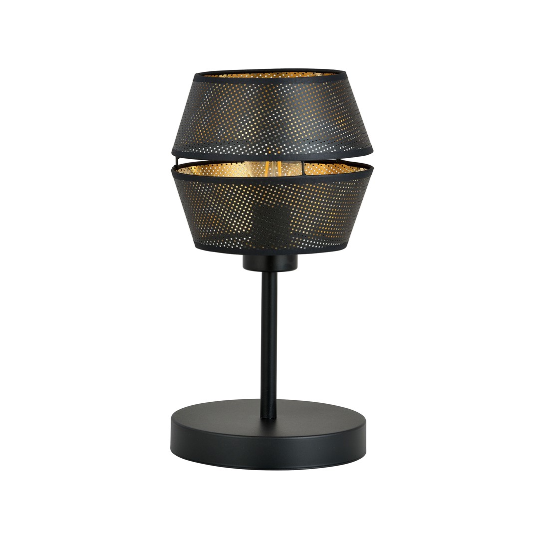 Emibig Stolna lampa MALIA 230V 15W MAX LED E27 Čelik/ Tkanina Crna