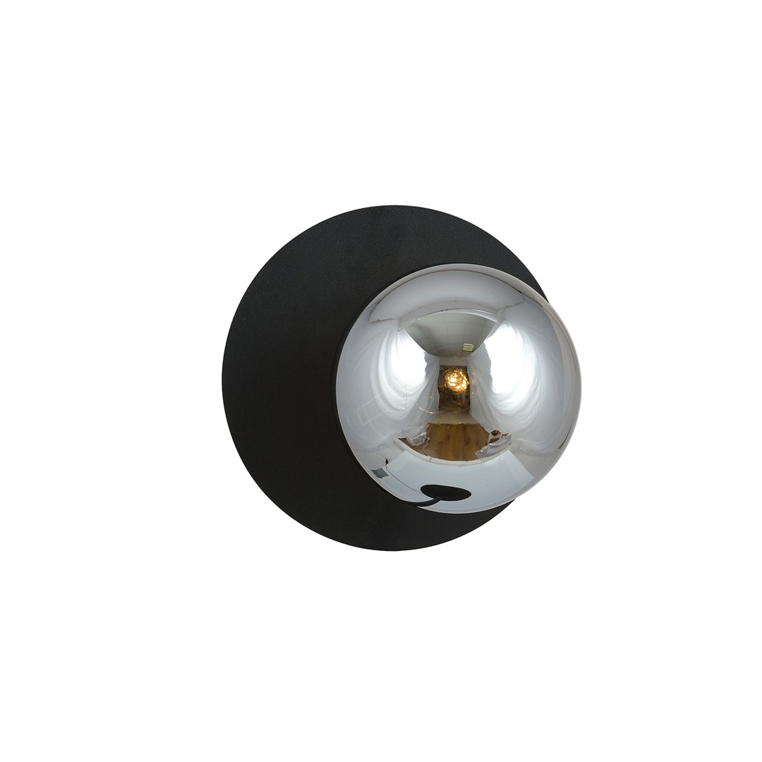 Emibig Zidna lampa OSLO 230V 10W MAX LED E14 Čelik/ Staklo Crna