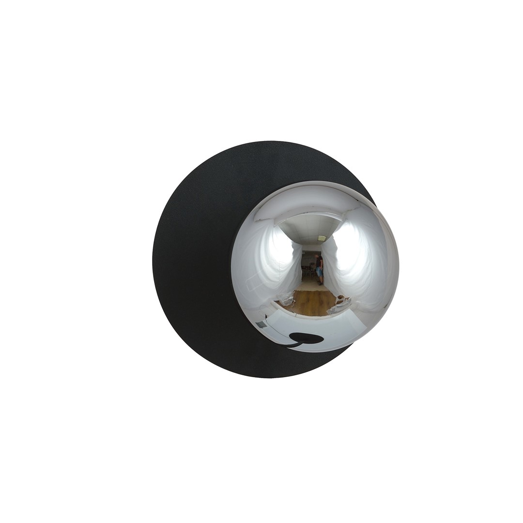 Emibig Zidna lampa OSLO 230V 10W MAX LED E14 Čelik/ Staklo Crna