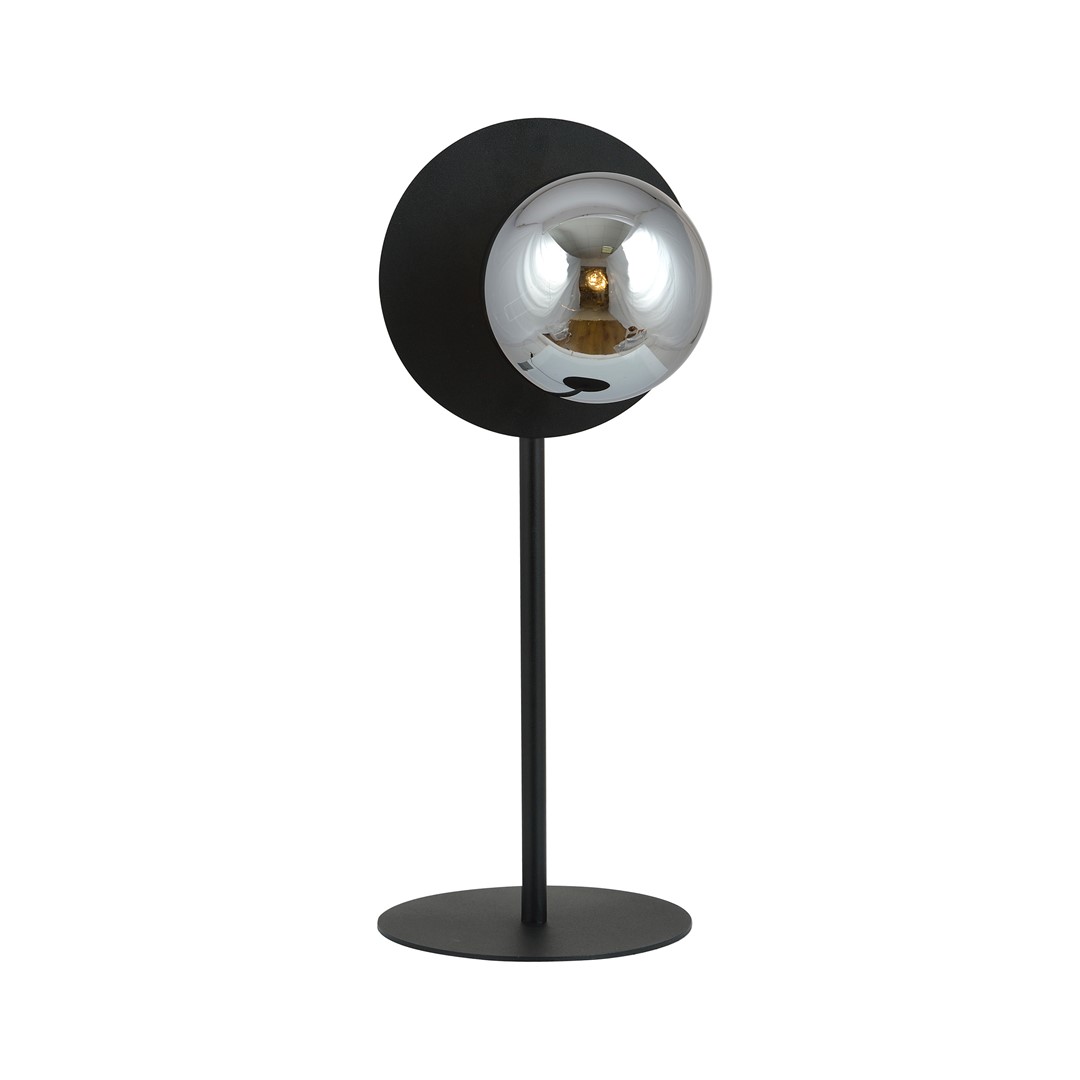 Emibig Stolna lampa OSLO 230V 10W MAX LED E14 Čelik/ Staklo Crna