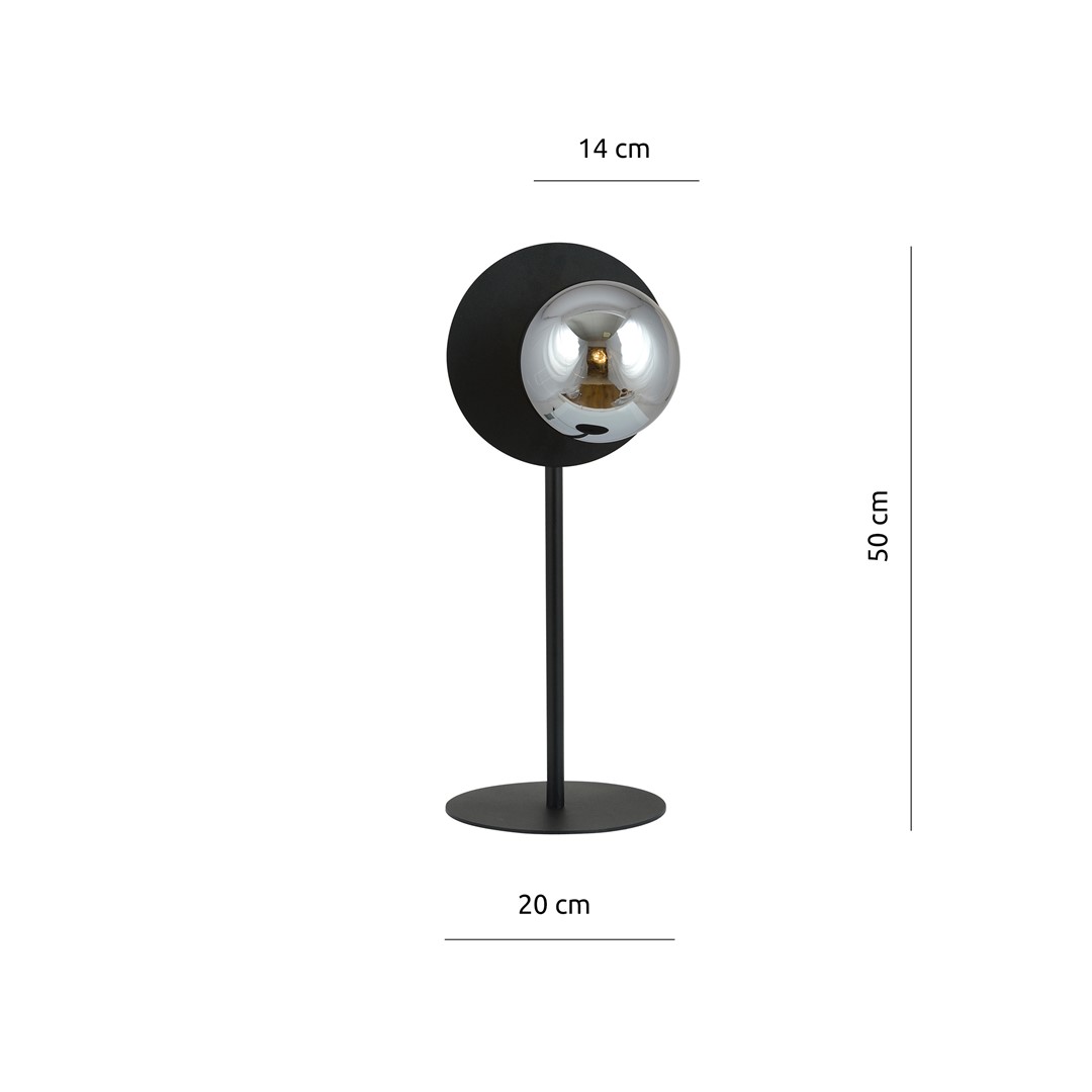 Emibig Stolna lampa OSLO 230V 10W MAX LED E14 Čelik/ Staklo Crna