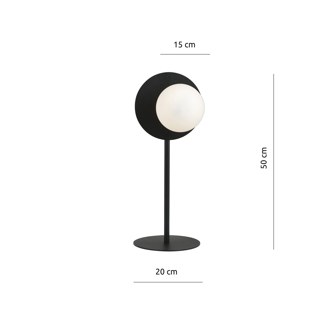 Emibig Stolna lampa OSLO 230V 10W MAX LED E14 Čelik/ Staklo Crna