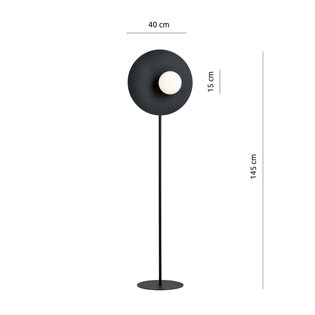 Emibig Podna lampa OSLO 230V 10W MAX LED E14 Čelik/ Staklo Crna