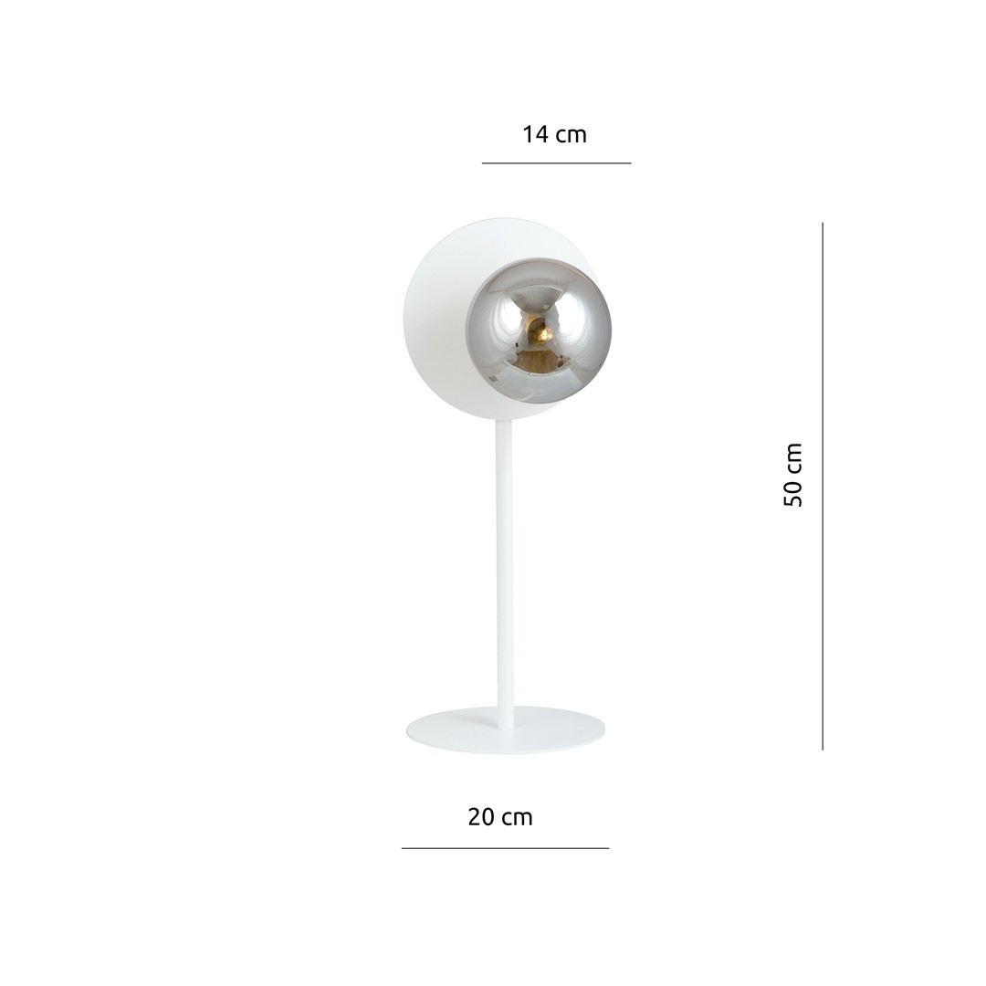 Emibig Stolna lampa OSLO 230V 10W MAX LED E14 Čelik/ Staklo Bijela