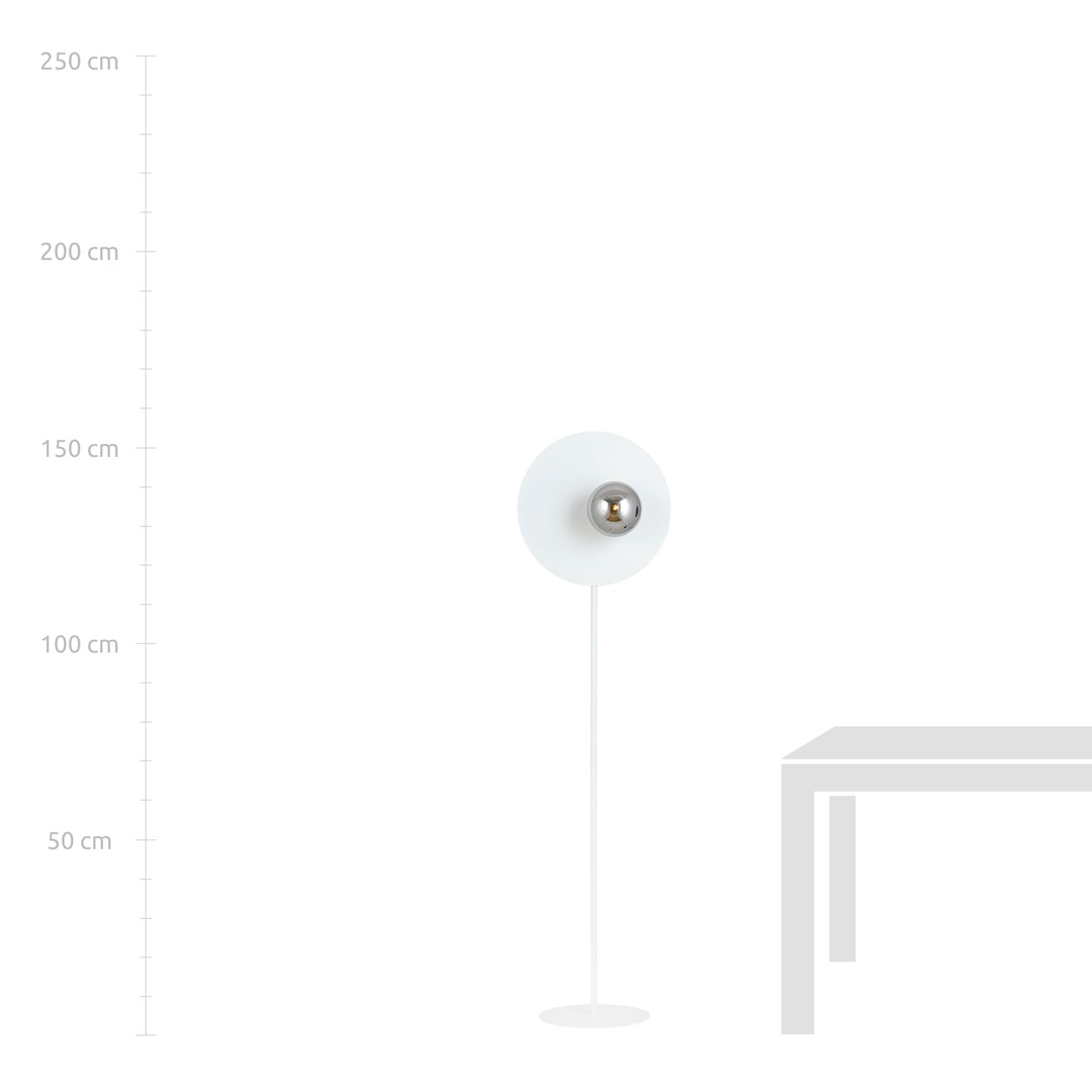 Emibig Podna lampa OSLO 230V 10W MAX LED E14 Čelik/ Staklo Bijela