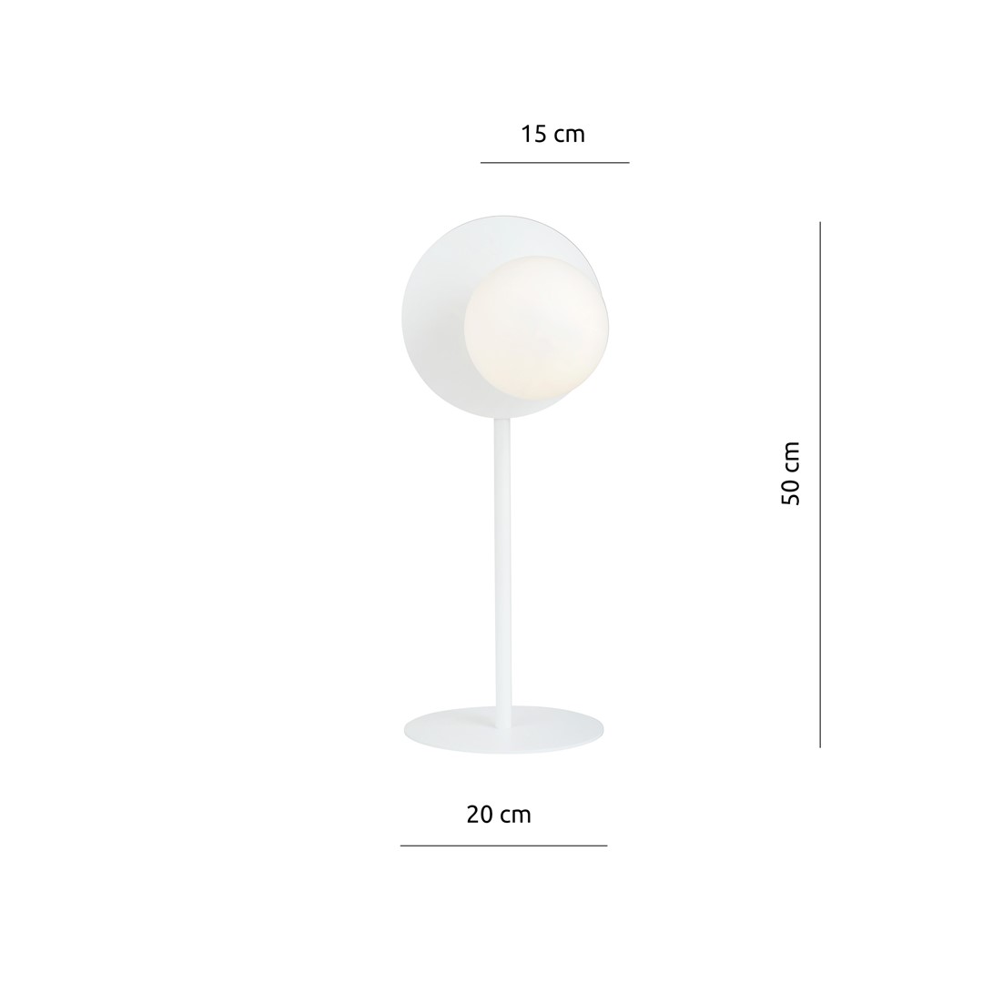 Emibig Stolna lampa OSLO 230V 10W MAX LED E14 Čelik/ Staklo Bijela