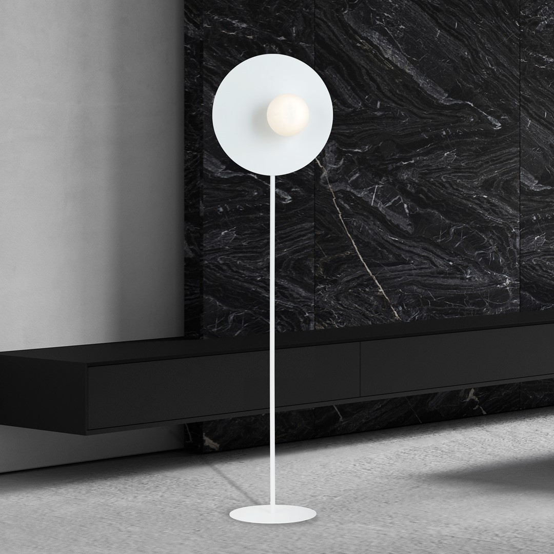 Emibig Podna lampa OSLO 230V 10W MAX LED E14 Čelik/ Staklo Bijela
