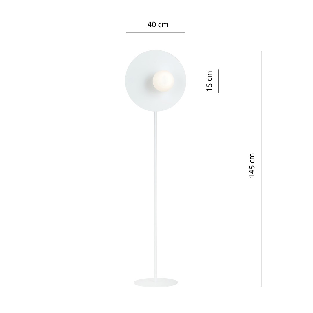 Emibig Podna lampa OSLO 230V 10W MAX LED E14 Čelik/ Staklo Bijela