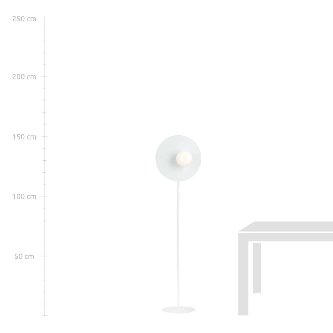 Emibig Podna lampa OSLO 230V 10W MAX LED E14 Čelik/ Staklo Bijela