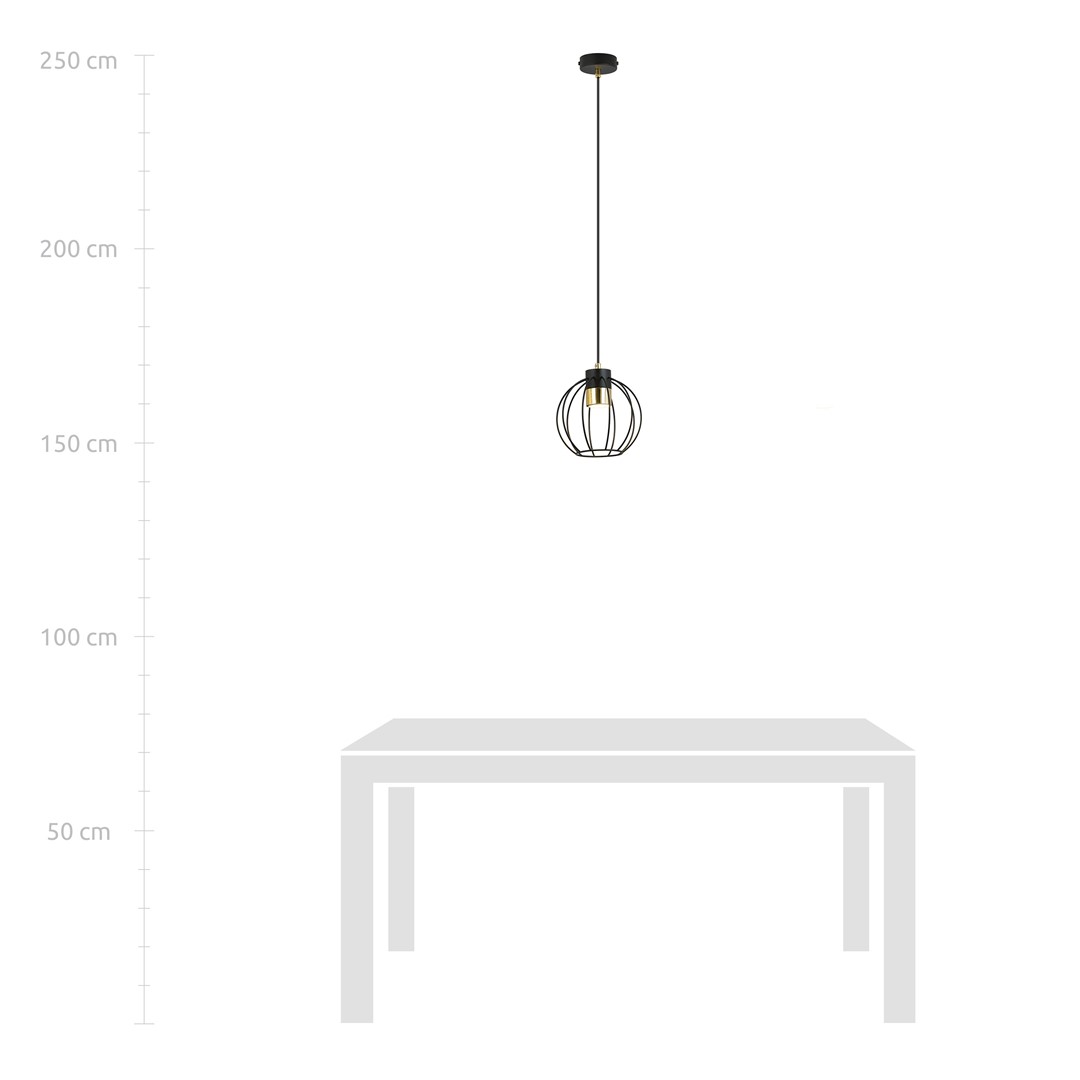 Emibig Visilica AJAX 230V 8W MAX LED GU10 Čelik Crna/ Zlatna