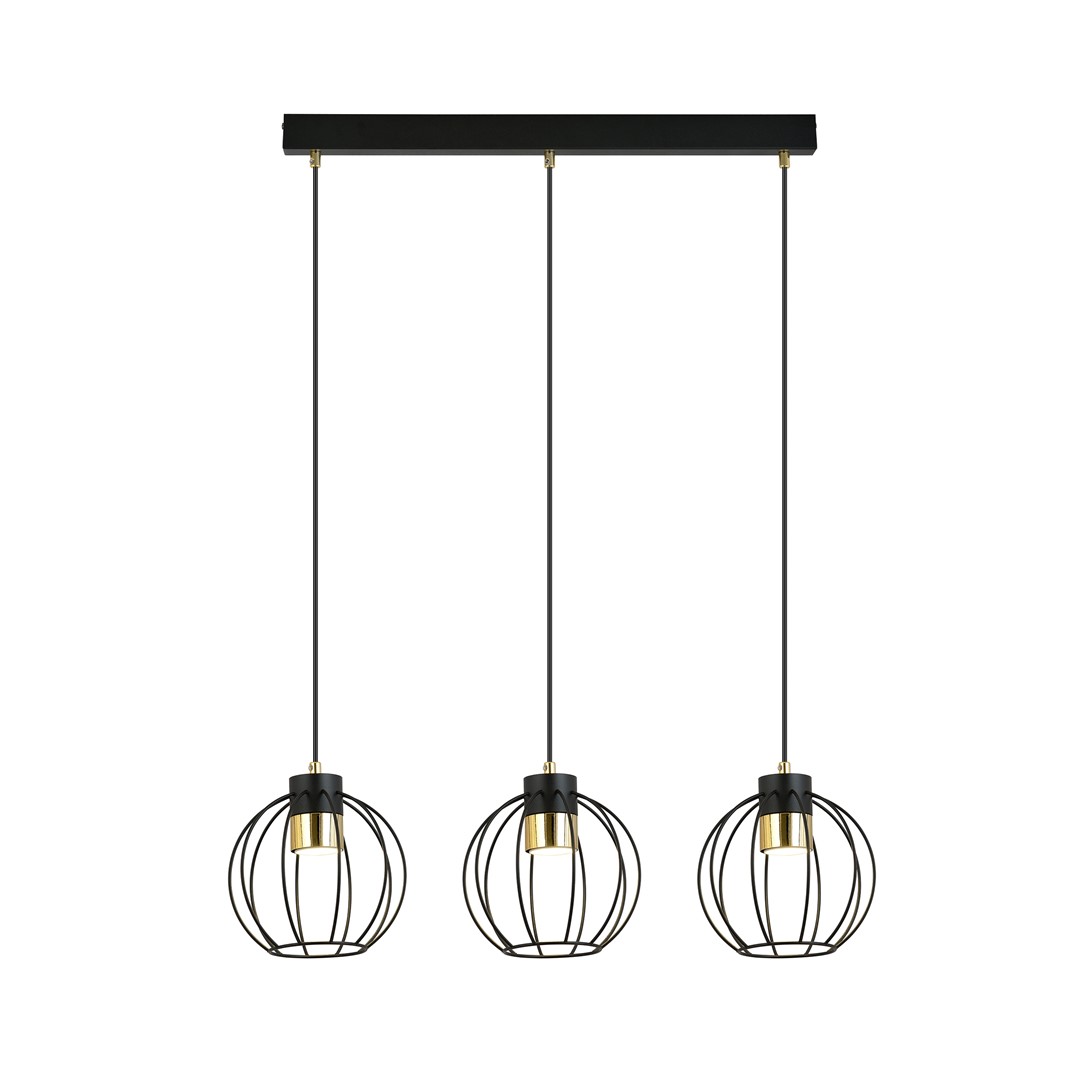 Emibig Visilica AJAX 230V 8W MAX LED GU10 Čelik Crna/ Zlatna