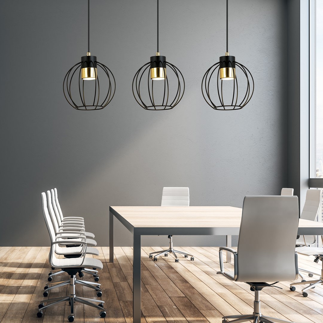 Emibig Visilica AJAX 230V 8W MAX LED GU10 Čelik Crna/ Zlatna