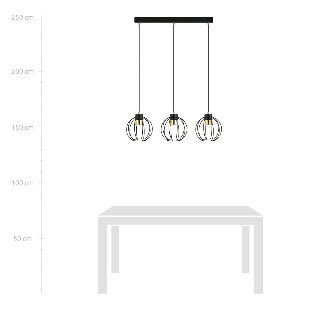 Emibig Visilica AJAX 230V 8W MAX LED GU10 Čelik Crna/ Zlatna