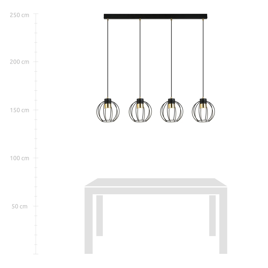 Emibig Visilica AJAX 230V 8W MAX LED GU10 Čelik Crna/ Zlatna