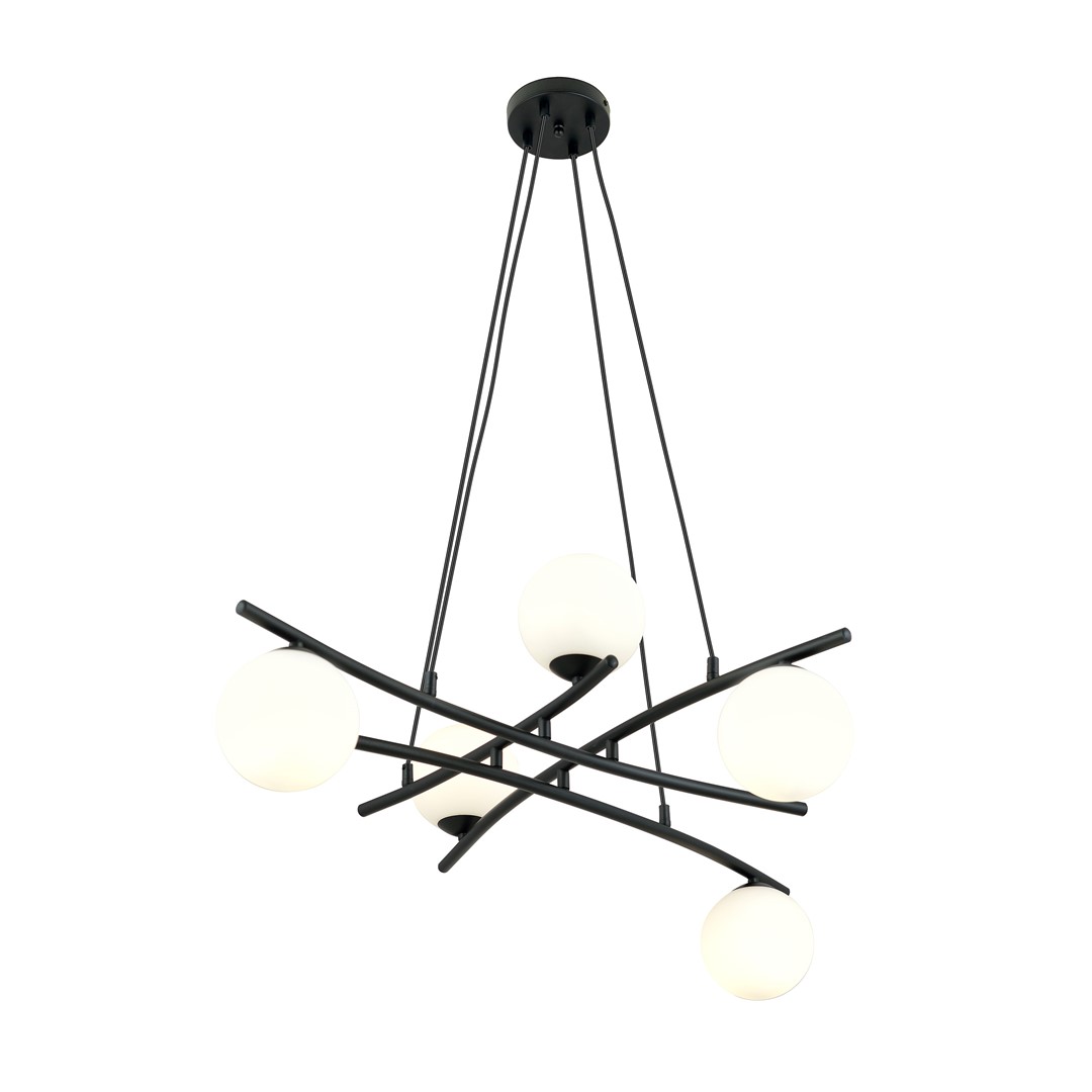 Emibig Visilica ESSA 230V 10W MAX LED E14 Čelik/ Staklo Crna